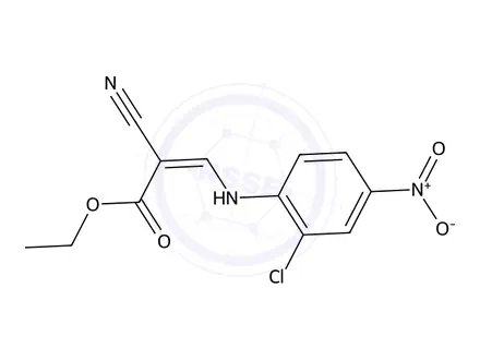 Chemical structure of Ethyl 3-(2-chloro-4-nitrophenylamino)-2-cyanoacrylate