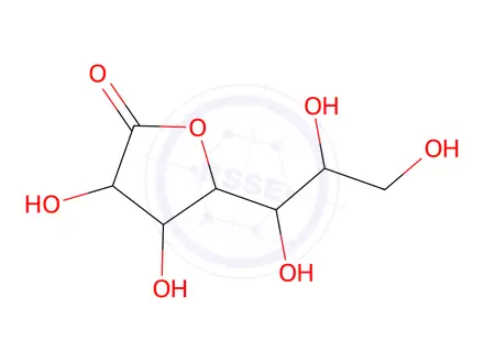Chemical structure of 3,4-dihydroxy-5-(1,2,3-trihydroxypropyl)oxolan-2-one