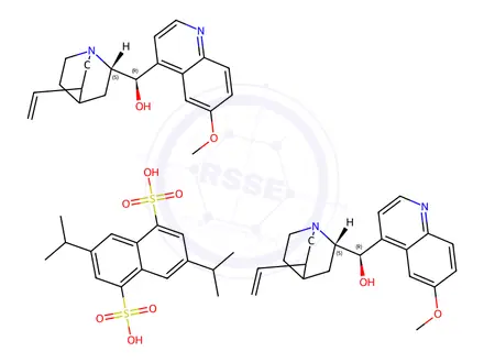 Chemical structure of bis[(8alpha,9R)-9-hydroxy-6'-methoxycinchonan] 3,7-bisisopropylnaphthalene-1,5-disulphonate