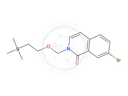 Chemical structure of 2-((2-(Trimethylsilyl)ethoxy)methyl)-7-bromoisoquinolin-1(2H)-one