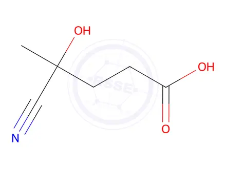 Chemical structure of 4-Cyano-4-hydroxyvaleric acid
