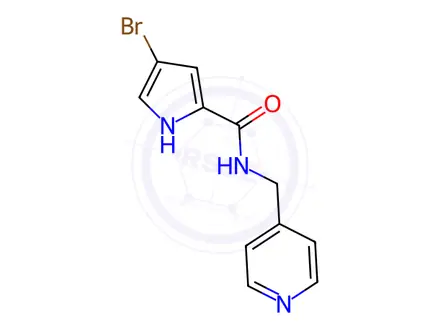 Chemical structure of 4-Bromo-N-[(pyridin-4-yl)methyl]-1H-pyrrole-2-carboxamide