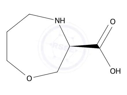 Chemical structure of (3R)-1,4-oxazepane-3-carboxylic acid