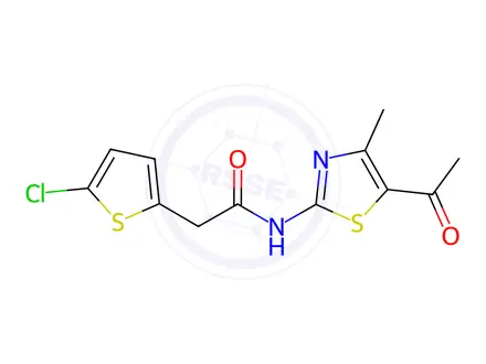 Chemical structure of N-(5-Acetyl-4-methylthiazol-2-yl)-2-(5-chlorothiophen-2-yl)acetamide