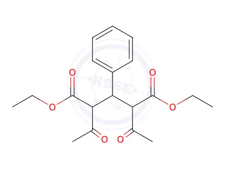 Chemical structure of DIETHYL 2,4-DIACETYL-3-PHENYLPENTANEDIOATE