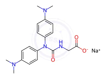 Chemical structure of N-[[Bis[4-(dimethylamino)phenyl]amino]carbonyl]glycine monosodium salt