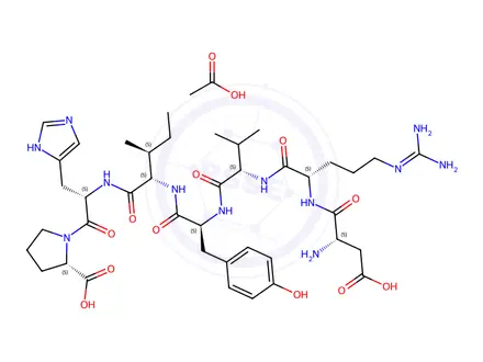 Chemical structure of Angiotensin (1-7) Acetate