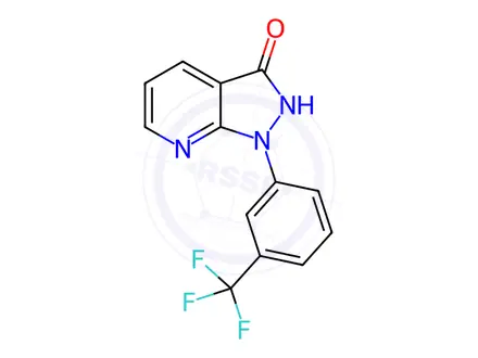 Chemical structure of 1,2-Dihydro-1-(α,α,α-trifluoro-m-tolyl)-3H-pyrazolo[3,4-b]pyridin-3-one