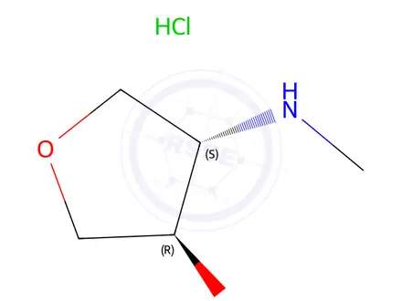 Chemical structure of trans-4-(Methylamino)tetrahydrofuran-3-ol hydrochloride