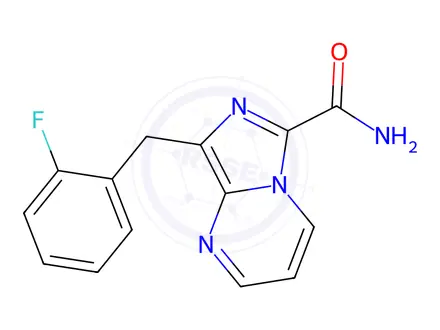 Chemical structure of 8-(2-fluorobenzyl)imidazo[1,5-a]pyrimidine-6-carboxamide