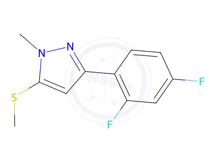 Chemical structure of 3-(2,4-Difluorophenyl)-1-methyl-5-(methylthio)-1H-pyrazole