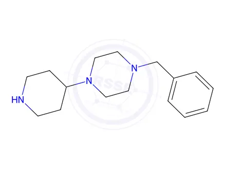 Chemical structure of 1-(phenylmethyl)-4-(4-piperidinyl)piperazine hydrochloride