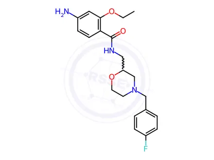 Chemical structure of 4-Amino-2-ethoxy-N-((4-(4-fluorobenzyl)morpholin-2-yl)methyl)benzamide