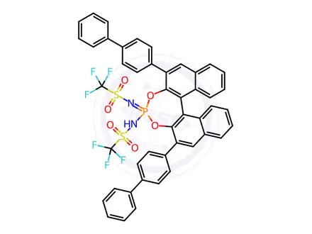 Chemical structure of N-((11bS)-2,6-Di([1,1'-biphenyl]-4-yl)-4-(((trifluoromethyl)sulfonyl)imino)-4l5-dinaphtho[2,1-d:1',2'-f][1,3,2]dioxaphosphepin-4-yl)-1,1,1-trifluoromethanesulfonamide