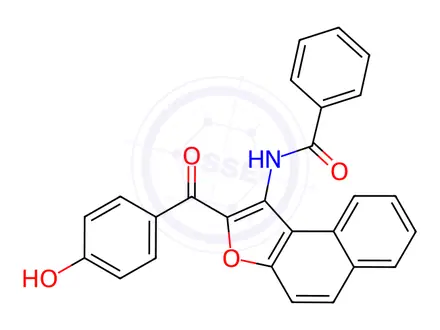 Chemical structure of N-(2-(4-Hydroxybenzoyl)naphtho[2,1-b]furan-1-yl)benzamide