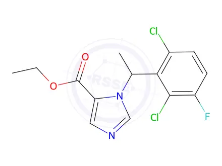 Chemical structure of Ethyl 1-(1-(2,6-Dichloro-3-fluorophenyl)ethyl)-1H-imidazole-5-carboxylate