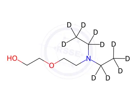 Chemical structure of 2-[(2-Diethyl-d10)aminoethoxy]ethanol