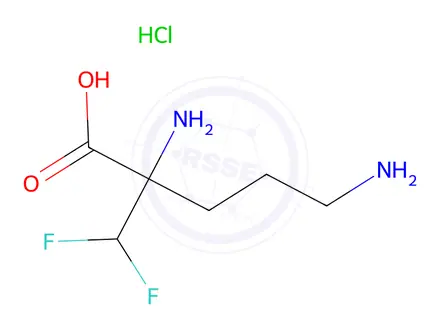 Chemical structure of Eflornithine hydrochloride Mohohydrate