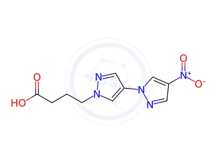 Chemical structure of 4-(4-nitro-1'H-1,4'-bipyrazol-1'-yl)butanoic acid