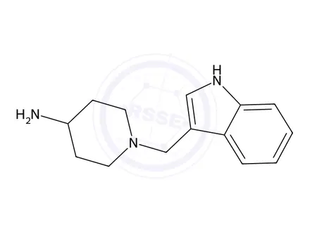 Chemical structure of 1-((1H-Indol-3-yl)methyl)piperidin-4-amine