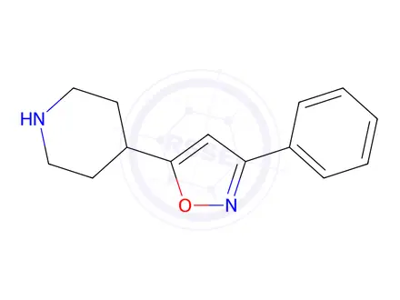 Chemical structure of 3-Phenyl-5-(piperidin-4-yl)isoxazole hydrochloride