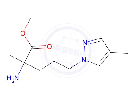 Chemical structure of Methyl 2-amino-2-methyl-5-(4-methyl-1h-pyrazol-1-yl)pentanoate