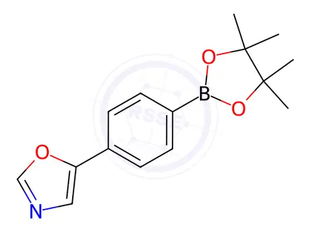 Chemical structure of Oxazole, 5-[4-(4,4,5,5-tetramethyl-1,3,2-dioxaborolan-2-yl)phenyl]-
