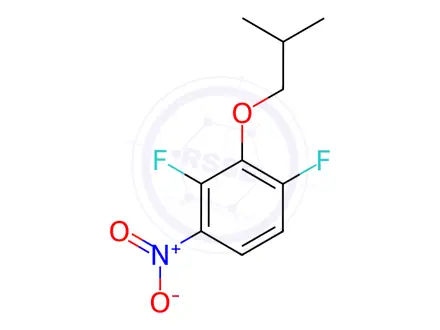 Chemical structure of Benzene, 1,3-difluoro-2-(2-methylpropoxy)-4-nitro-