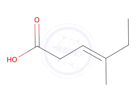 Chemical structure of 4-Methyl-3-hexenoic Acid