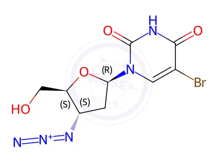 Chemical structure of 3'-Azido-2',3'-dideoxy-5-bromouridine