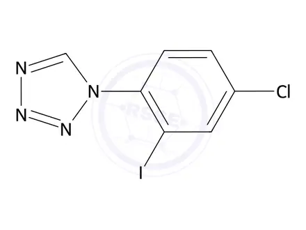 Chemical structure of 1-(4-chloro-2-iodophenyl)-1H-1,2,3,4-tetrazole