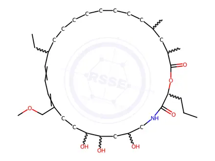 Chemical structure of 1-Oxa-4-azacyclooctacosa-12,14-diene-3,28-dione,16-ethyl-6,8,9-trihydroxy-12-(methoxymethyl)-25,27-dimethyl-2-propyl-,(2S,6S,8S,9R,12Z,14E,16R,25R,27S)-(9CI)