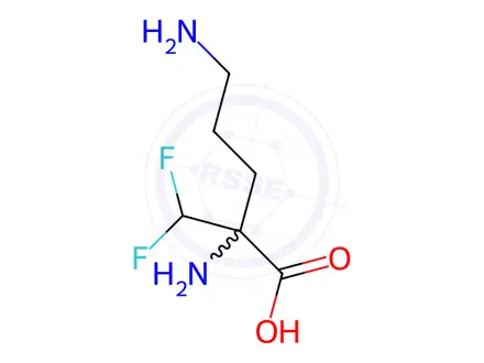 Chemical structure of Eflornithine Hydrochloride Mohohydrate