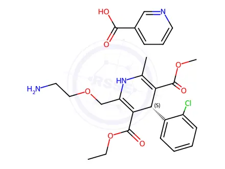 Chemical structure of (S)-Amlodipine Nicotinate