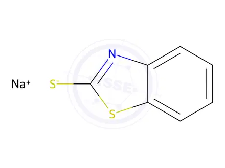 Chemical structure of Sodium 2-Mercaptobenzothiazole