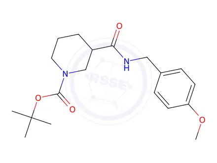 Chemical structure of N-(4-Methoxybenzyl) 1-BOC-piperidine-3-carboxamide