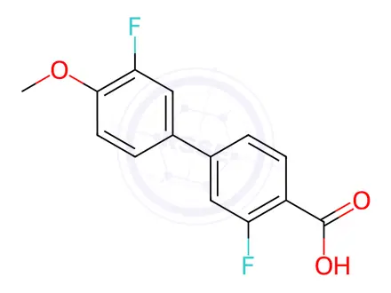 Chemical structure of 2-Fluoro-4-(3-fluoro-4-methoxyphenyl)benzoic acid