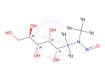 Chemical structure of N-Nitroso Meglumine-d5