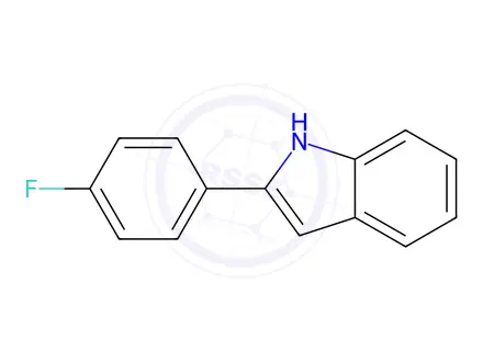 Chemical structure of 2-(4-Fluorophenyl)-1H-Indole