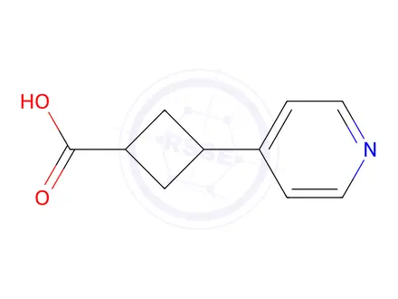 Chemical structure of 3-(Pyridin-4-yl)cyclobutane-1-carboxylic acid