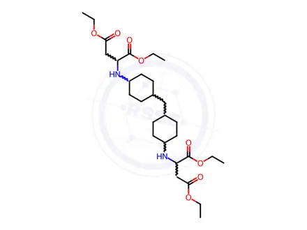 Chemical structure of Aspartic acid, N,N-(methylenedi-4,1-cyclohexanediyl)bis-, tetraethyl ester