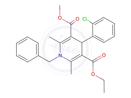 Chemical structure of 3-Ethyl 5-methyl 1-benzyl-4-(2-chlorophenyl)-2,6-dimethyl-1,4-dihydropyridine-3,5-dicarboxylate