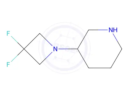 Chemical structure of 3-(3,3-Difluoroazetidin-1-yl)piperidine
