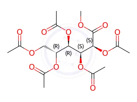 Chemical structure of 2-O,3-O,4-O,5-O,6-O-Pentaacetyl-D-mannonic acid methyl ester