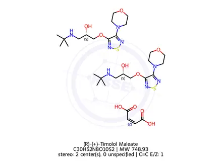Chemical structure of (R)-(+)-Timolol Maleate