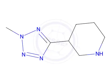 Chemical structure of 3-(2-methyl-2H-1,2,3,4-tetrazol-5-yl)piperidine hydrochloride