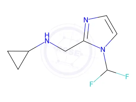 Chemical structure of n-{[1-(difluoromethyl)-1h-imidazol-2-yl]methyl}cyclopropanamine