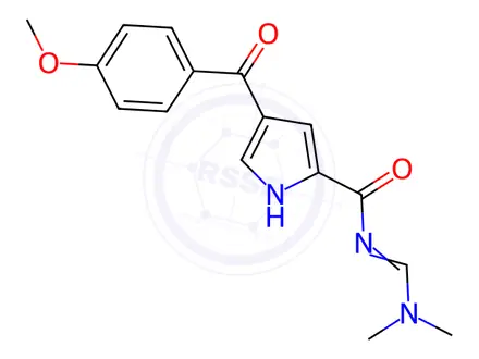 Chemical structure of N-[(1E)-(Dimethylamino)methylidene]-4-(4-methoxybenzoyl)-1H-pyrrole-2-carboxamide