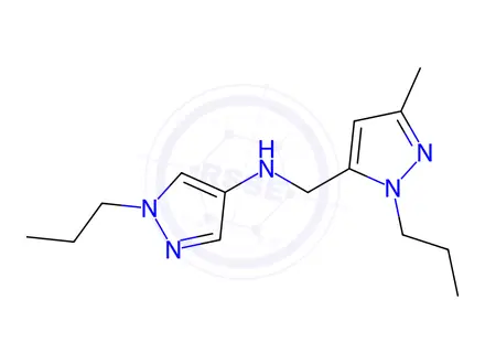 Chemical structure of N-[(3-methyl-1-propyl-1H-pyrazol-5-yl)methyl]-1-propyl-1H-pyrazol-4-amine