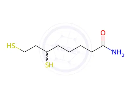 Chemical structure of 6,8-Dimercaptooctanamide